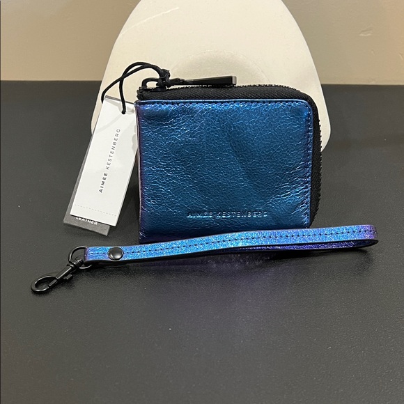 Aimee Kestenberg | Iridescent Blue Metallic Wallet w/ Wristlet - Picture 1 of 10